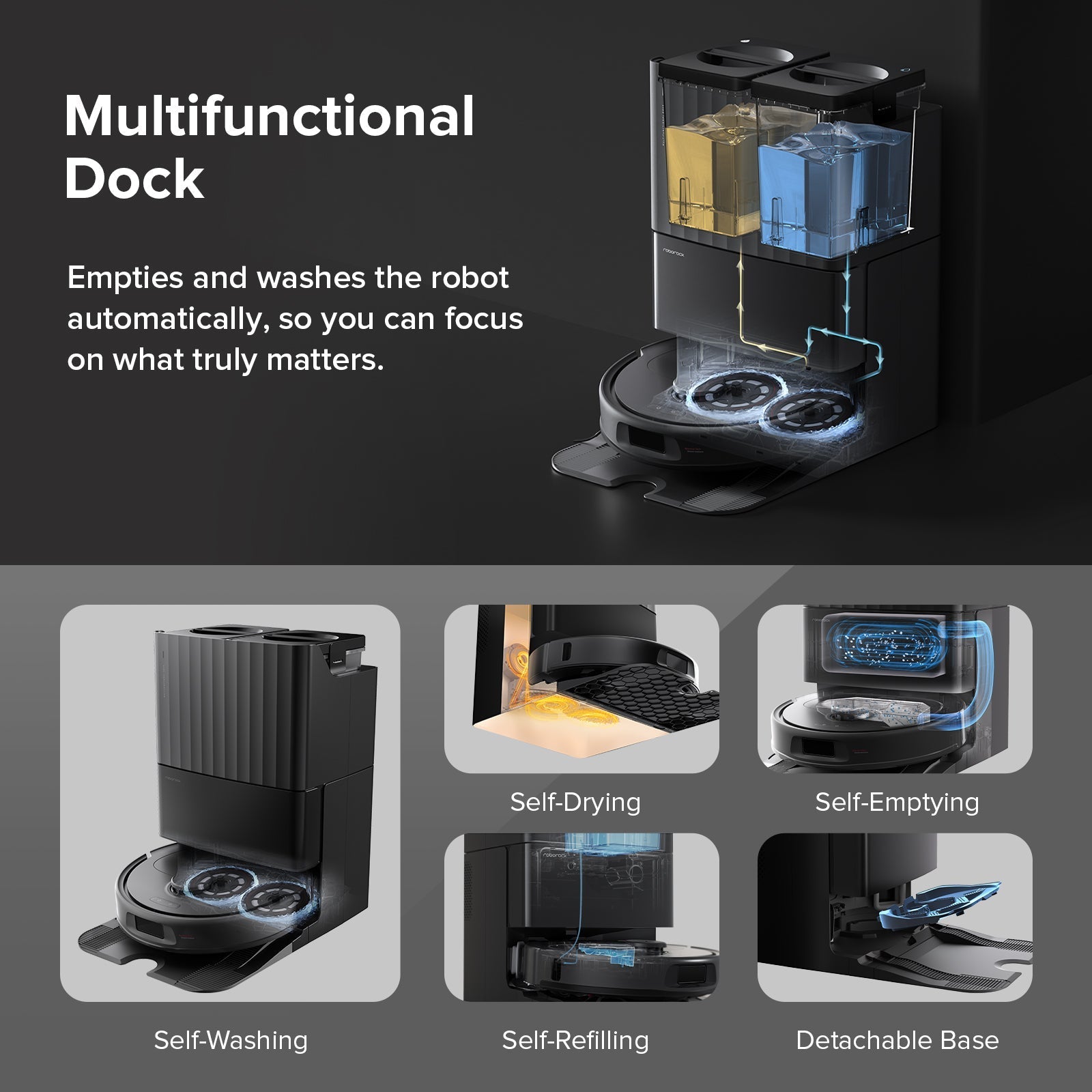 【Certified Refurbished 90% New】Roborock Qrevo S Robot Vacuum with Multifunctional Dock