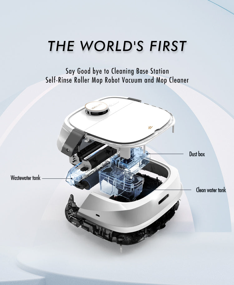 Tecbot M1 Self-Rinsing Laser Robot Vacuum Cleaner Mop with LDS + SLAM Navigation 4000 PA