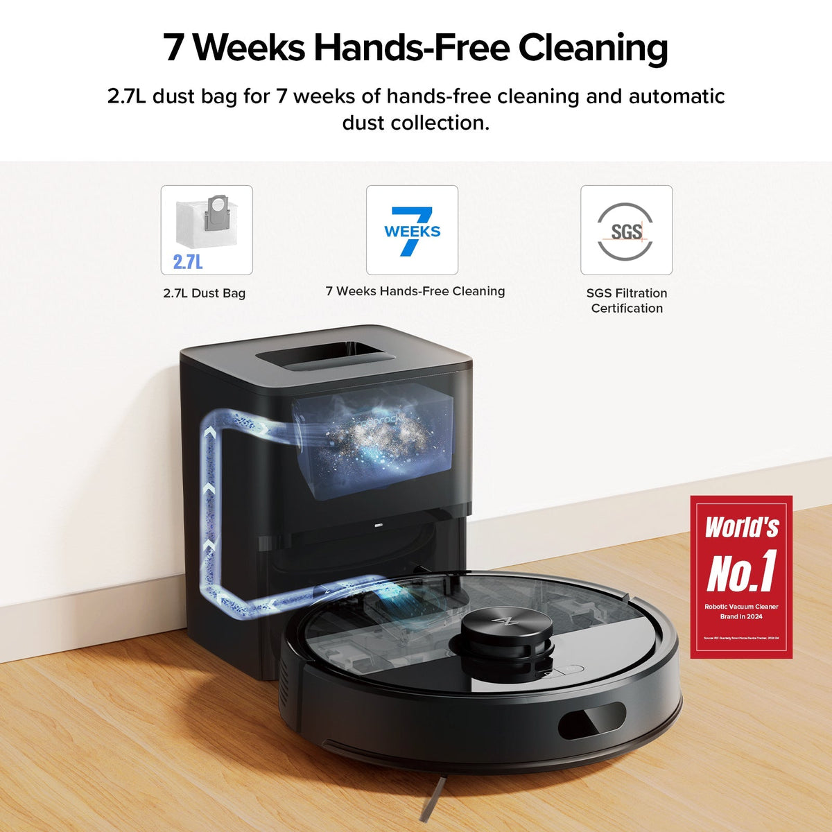 Roborock Q7 M5+ Robot Vacuum and Mop with Auto- Empty Dock (Upgraded from Q7 Max+)